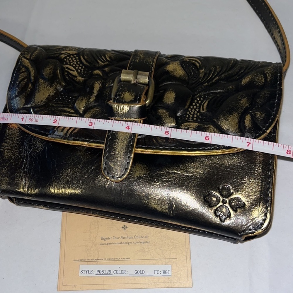 Patricia Nash Torri Rose antiqued gold crossbody bag or clutch, NWOT - Picture 8 of 11